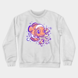 Smirking Clownfish with anemones closer Crewneck Sweatshirt